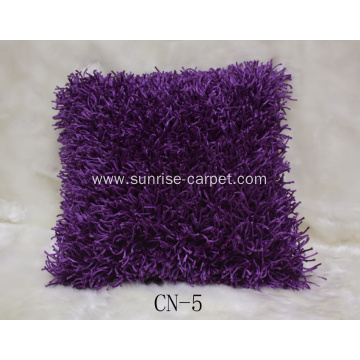 Polyester Shaggy Cushion With Design